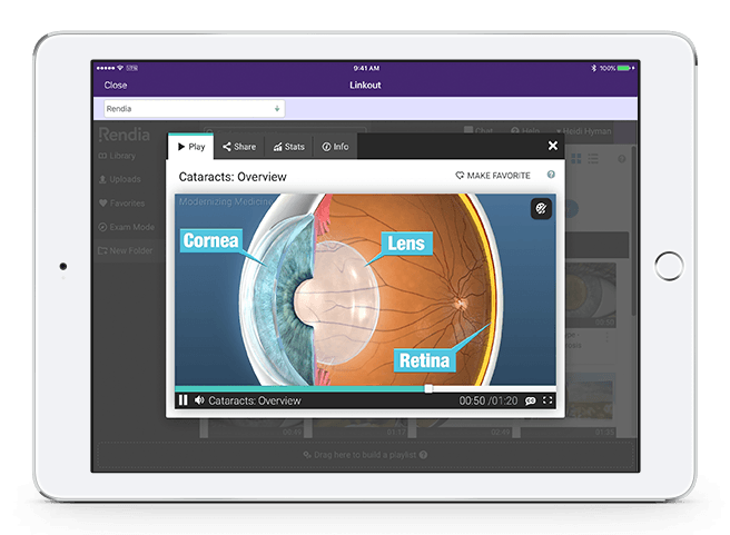 a picture of Rendia, an educational software for ophthalmologists used to educate patients