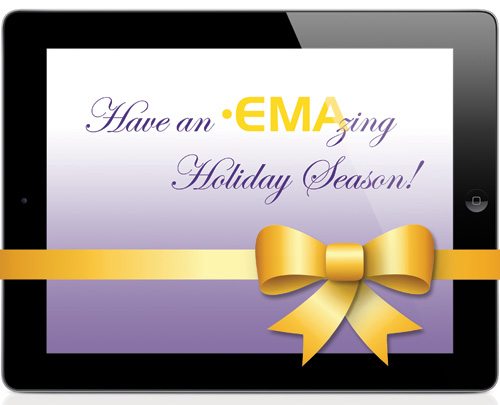 Happy Holidays message on iPad