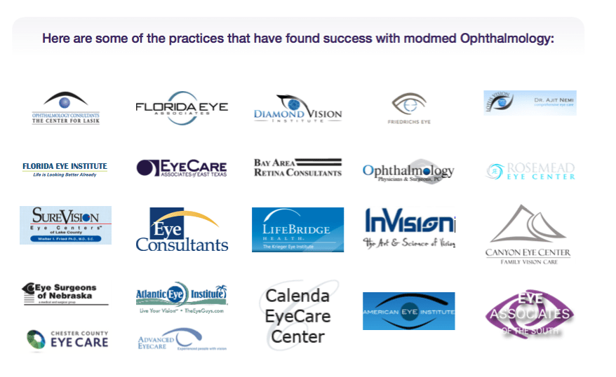 modernizing medicine ophthalmology clients 