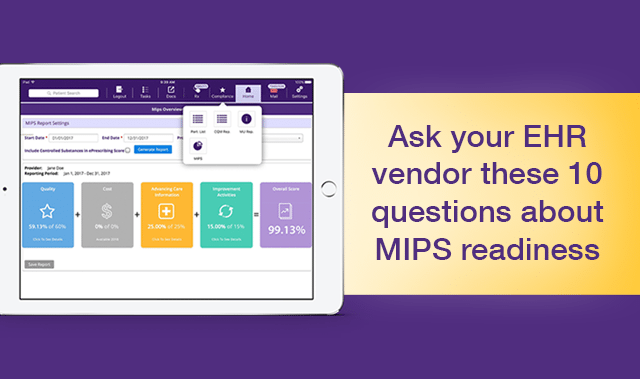 MIPS reporting in an EHR system