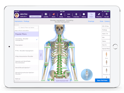 EMA for orthopedics suggesting the provider's most used treatment plans