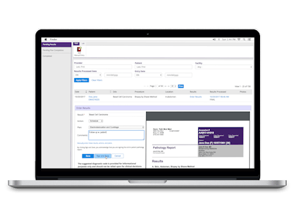 Pathology module on laptop