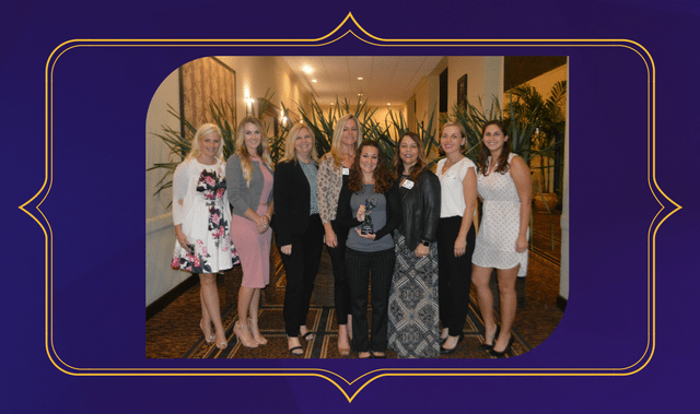 group of women receiving an award