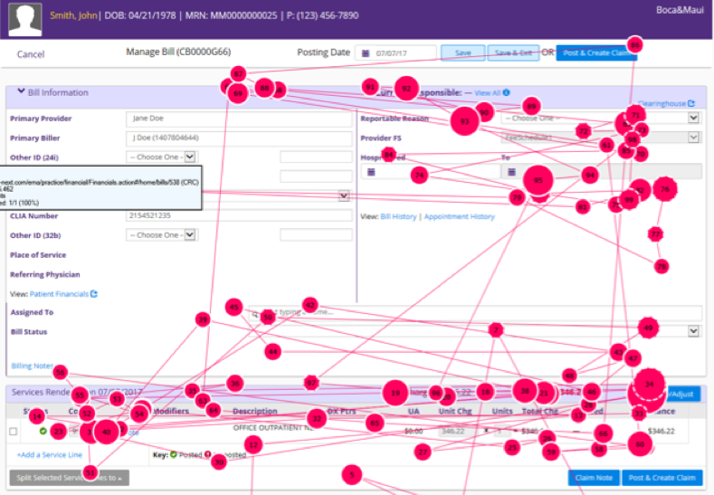 eye tracking screenshot from EHR system