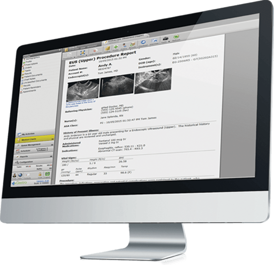 gastroenterology ehr on a desktop computer