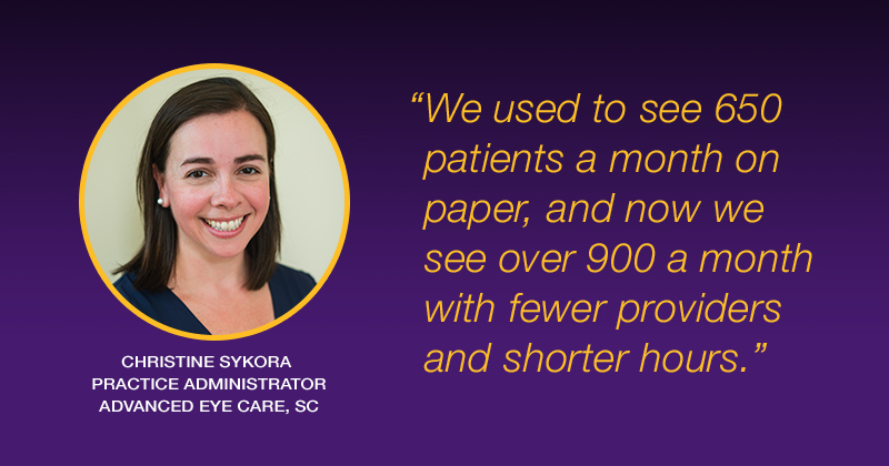 Ophthalmology testimonial from Christine Sykora Practice Administrator