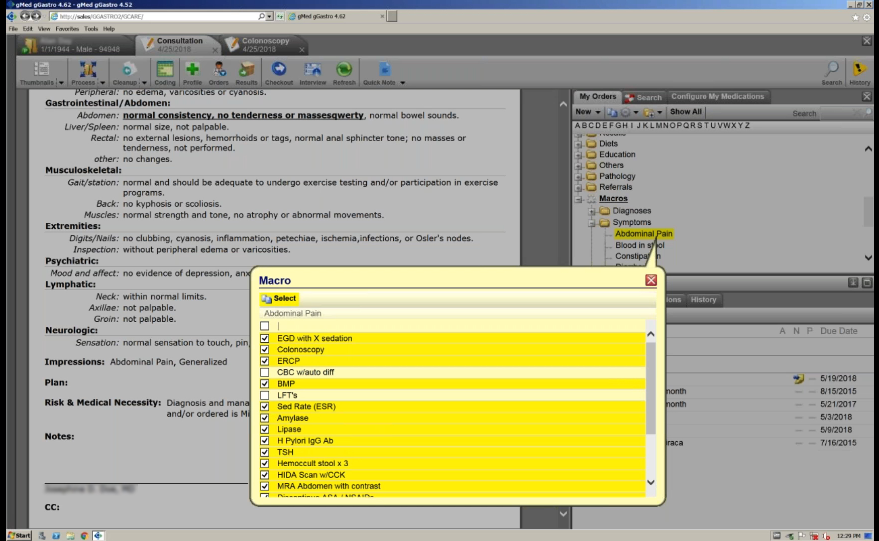 documenting a plan gastroenterology software
