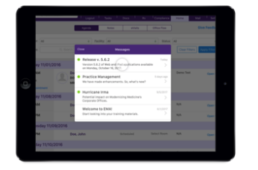 iPad EHR with messages