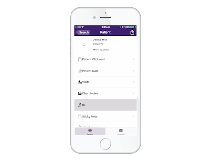 a picture of PocketEMA, an electronic medical records app for ophthalmologists to check patient records