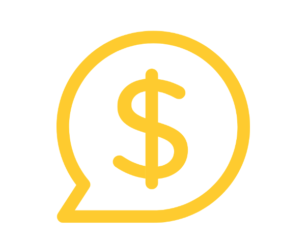 Dollar sign in speech bubble