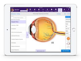 Glaucoma illustration on an iPad 