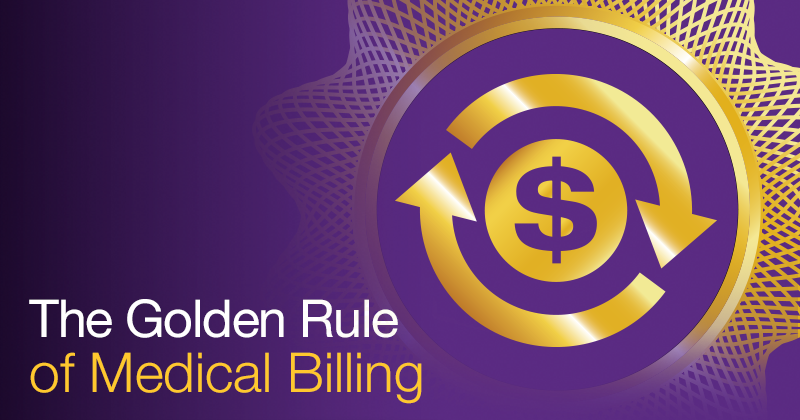 gold dollar sign on purple background for medical billing