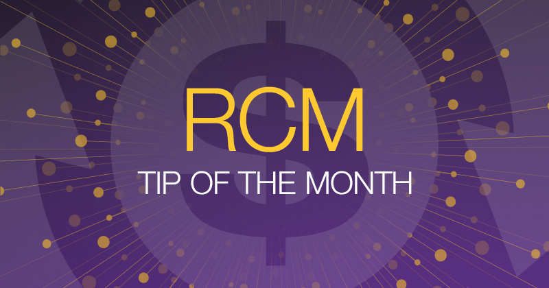 RCM tip on purple background with dollar sign and yellow dots