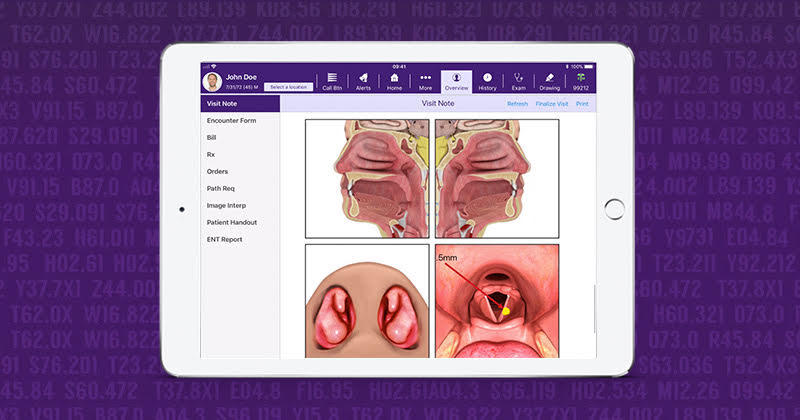 ent-ipad-ehr-with-purple-icd10-code-background