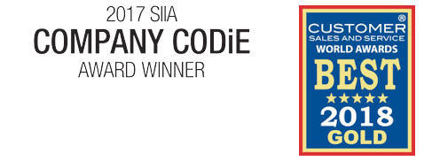 2017 Customer Success Team of the Year — SIIA Company CODiE Awards logo and css award logo 2017 Customer Success Team of the Year — SIIA Company CODiE Awards logo and css award logo