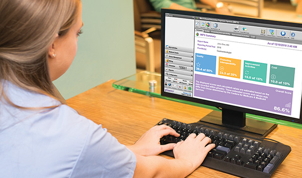 MIPS summary displayed on gastroenterology EHR MIPS summary displayed on gastroenterology EHR