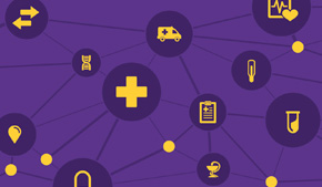medical icons connected