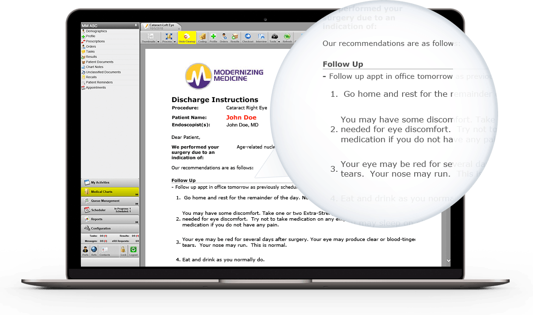 ipad with sample report