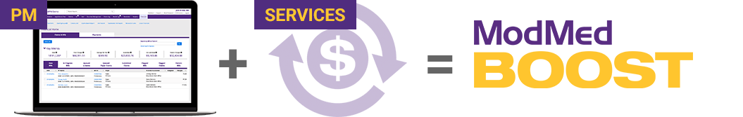 PM + Services = ModMed Boost PM + Services = ModMed Boost