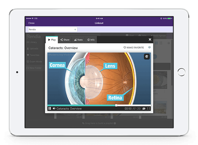 a picture of Rendia, an educational software for ophthalmologists used to educate patients a picture of Rendia, an educational software for ophthalmologists used to educate patients