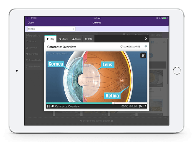 a picture of Rendia, an educational software for ophthalmologists used to educate patients