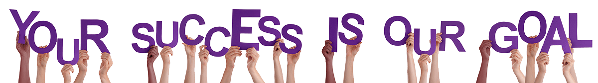 Hands holding letters that spell out, “Your Success Is Our Goal.” Hands holding letters that spell out, “Your Success Is Our Goal.”