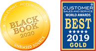 2020 Black Book badge and 2019 Best Use of Technology in Customer Service (Gold Winner) — Customer Sales and Service World Awards badge