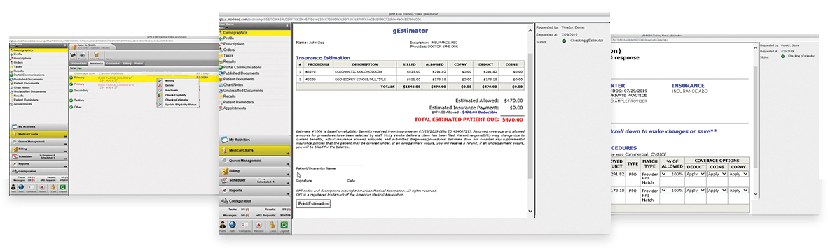 screenshots of gEstimator in browser screenshots of gEstimator in browser