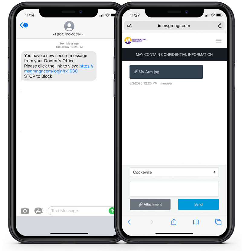 SecureMessaging-iPhone2 laptop with patient reminders