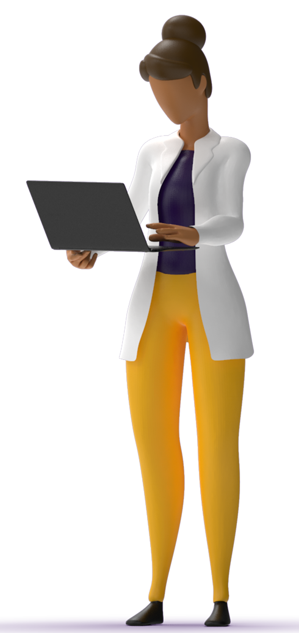 Physician looking at a laptop
