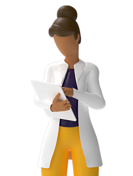 Physician looking at her tablet Physician looking at her tablet