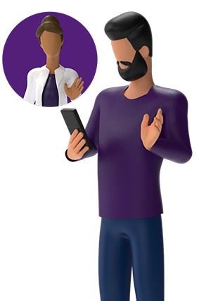 Patient and physician talking via video chat Patient and physician talking via video chat