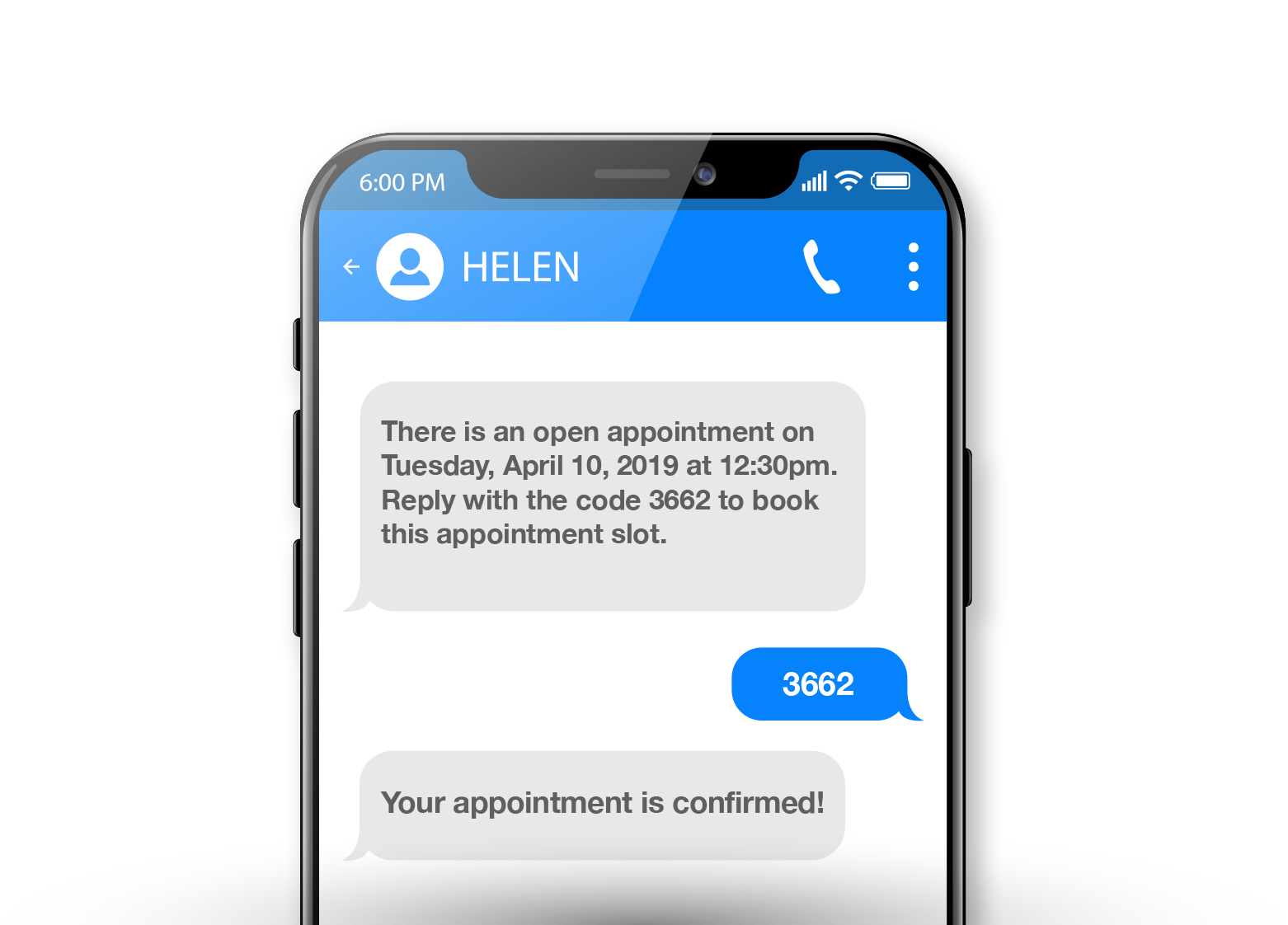 Smartphone screen showing a telehealth appointment Smartphone screen showing a telehealth appointment