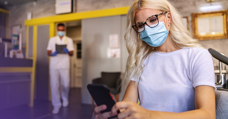 millennial-dermatology-patient-in-waiting-room