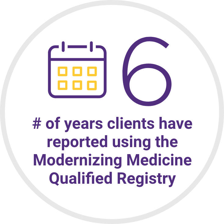 6 - the number of years clients have reported to our registry 6 - the number of years clients have reported to our registry