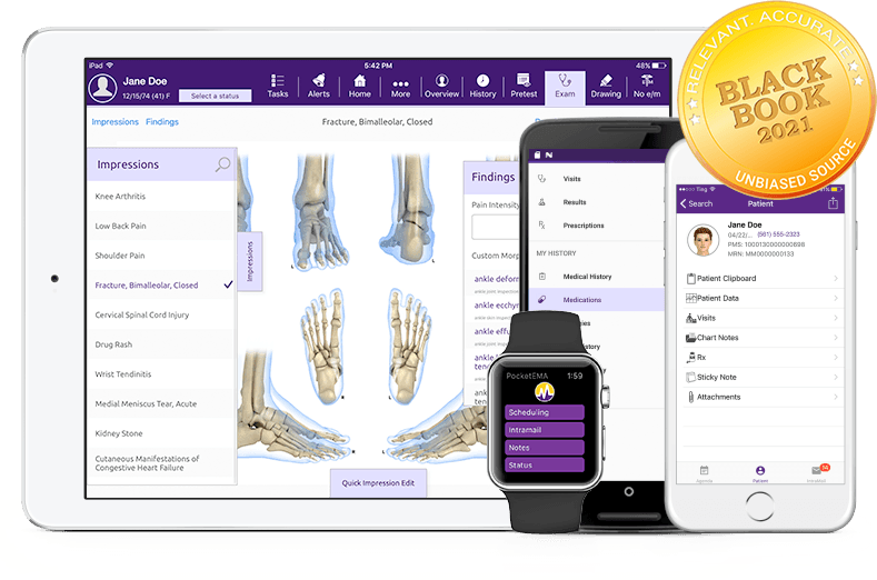 Orthopedic EHR Our orthopedic EHR - available on desktop, iPad, Your Mobile Phone and Apple Watch