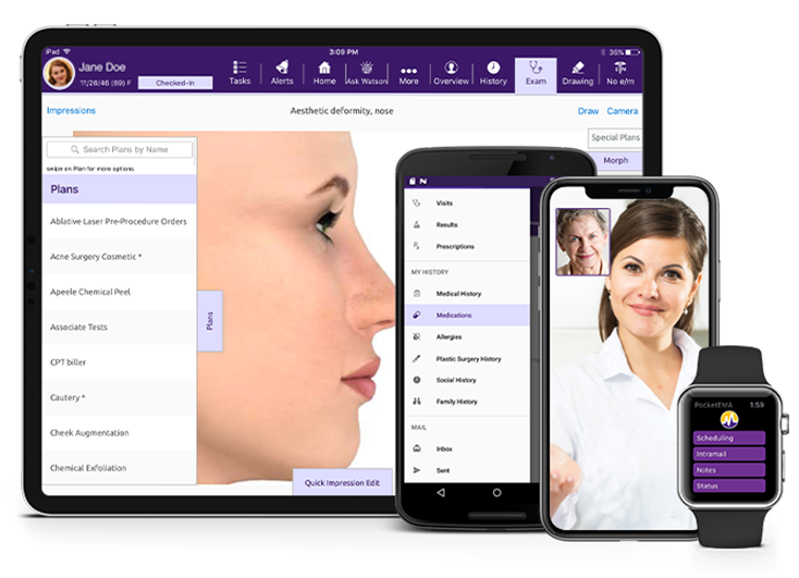 plastic surgery ecosystem in ModMed Kiosk on iPad
