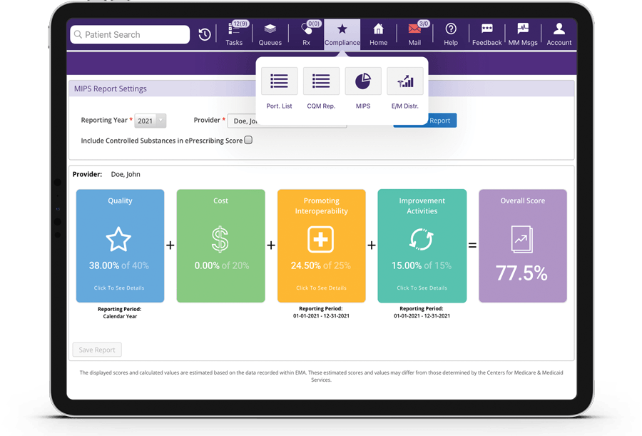 patient portal in laptop showing contact info