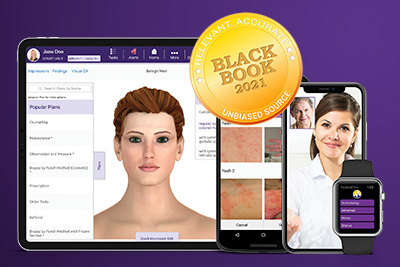 ipad with EMA EHR for dermatology