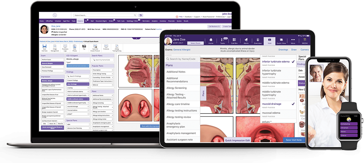 EHR access via browser, iPad, smartphone and watch