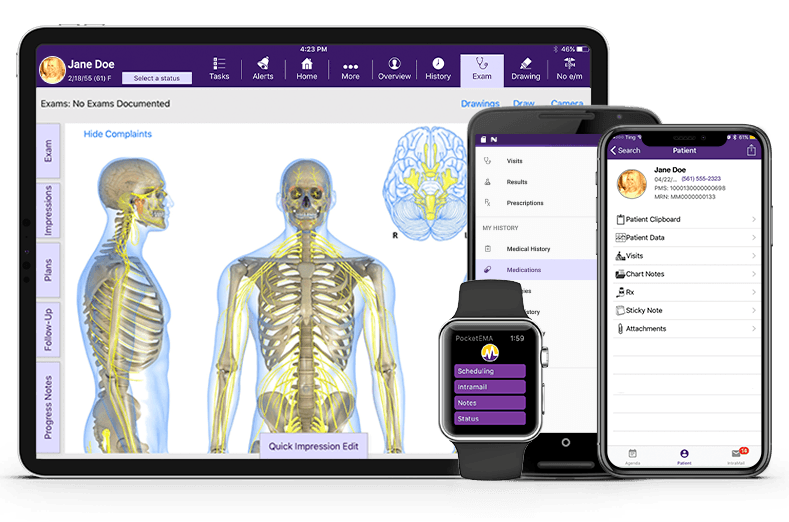 Image of EHR software on mobile devices