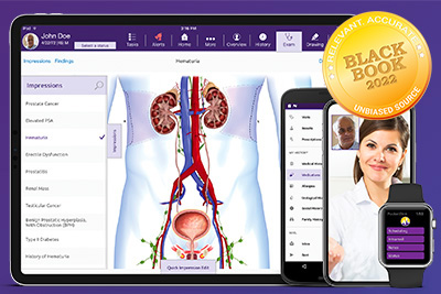 iPad and smart phones displaying EMR