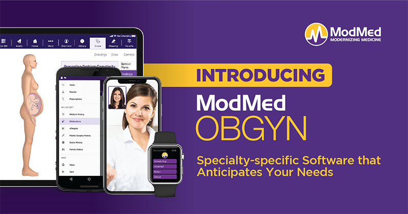 Image introducing ModMed OBGYN suite with electronic devices Image introducing ModMed OBGYN suite with electronic devices