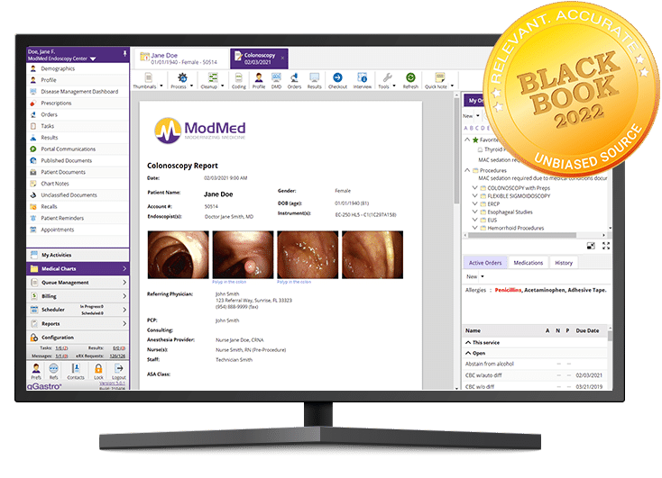 endoscopy report writer software on a desktop