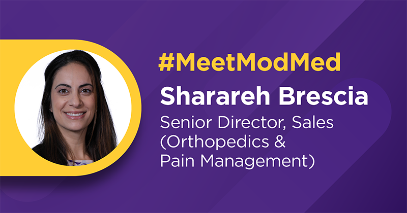 #MeetModMed Senior Director, Sales (Orthopedics & Pain Management), Sharareh Brescia