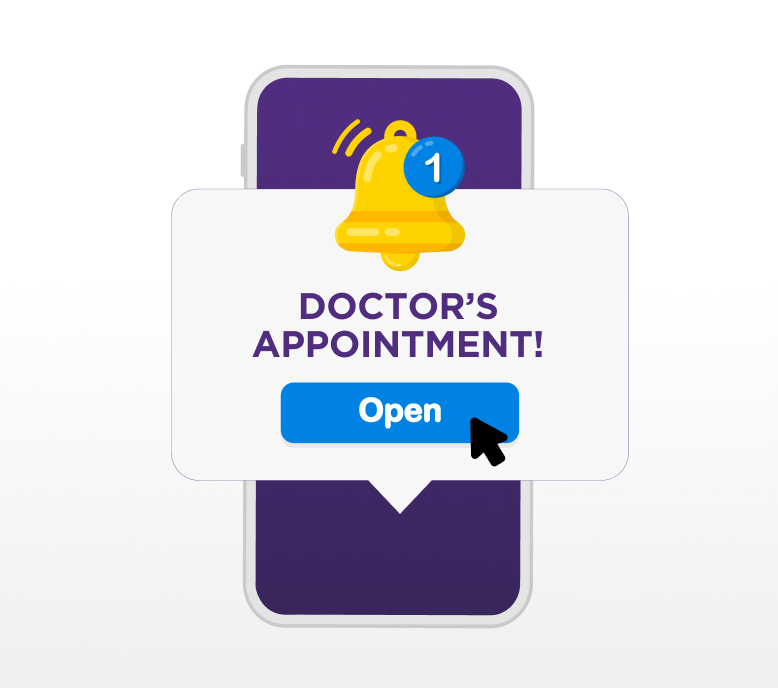 Reminder on a mobile phone, an example of technology and patient engagement in application 