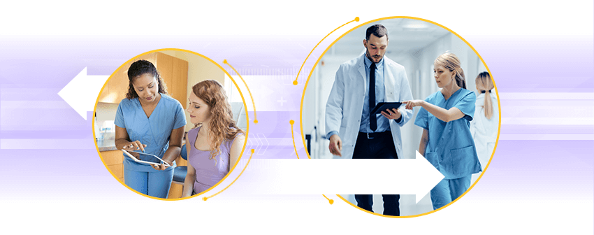An image depicting interoperability with HIEs. An image depicting interoperability with HIEs.