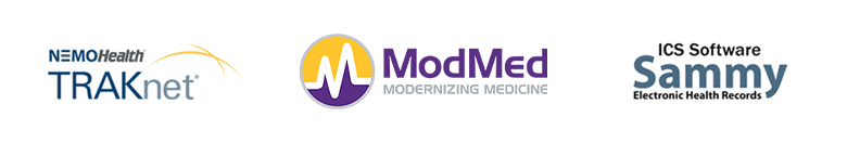 nemohealth + modmed + ics software logos