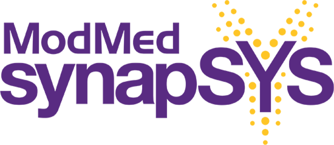 The ModMed synapSYS logo. The ModMed synapSYS logo.