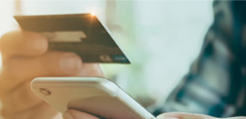 Patient paying a bill via mobile phone